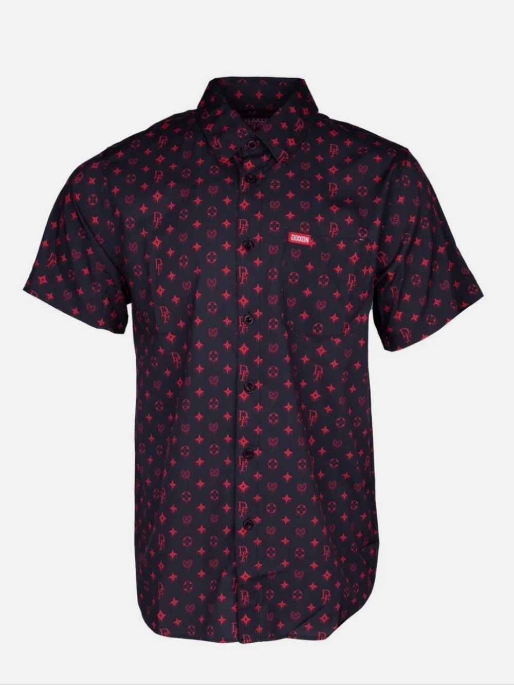 Dixxon Flannel Black Red Drip Bougie All Over Print SS Shirt Boy's Size Large